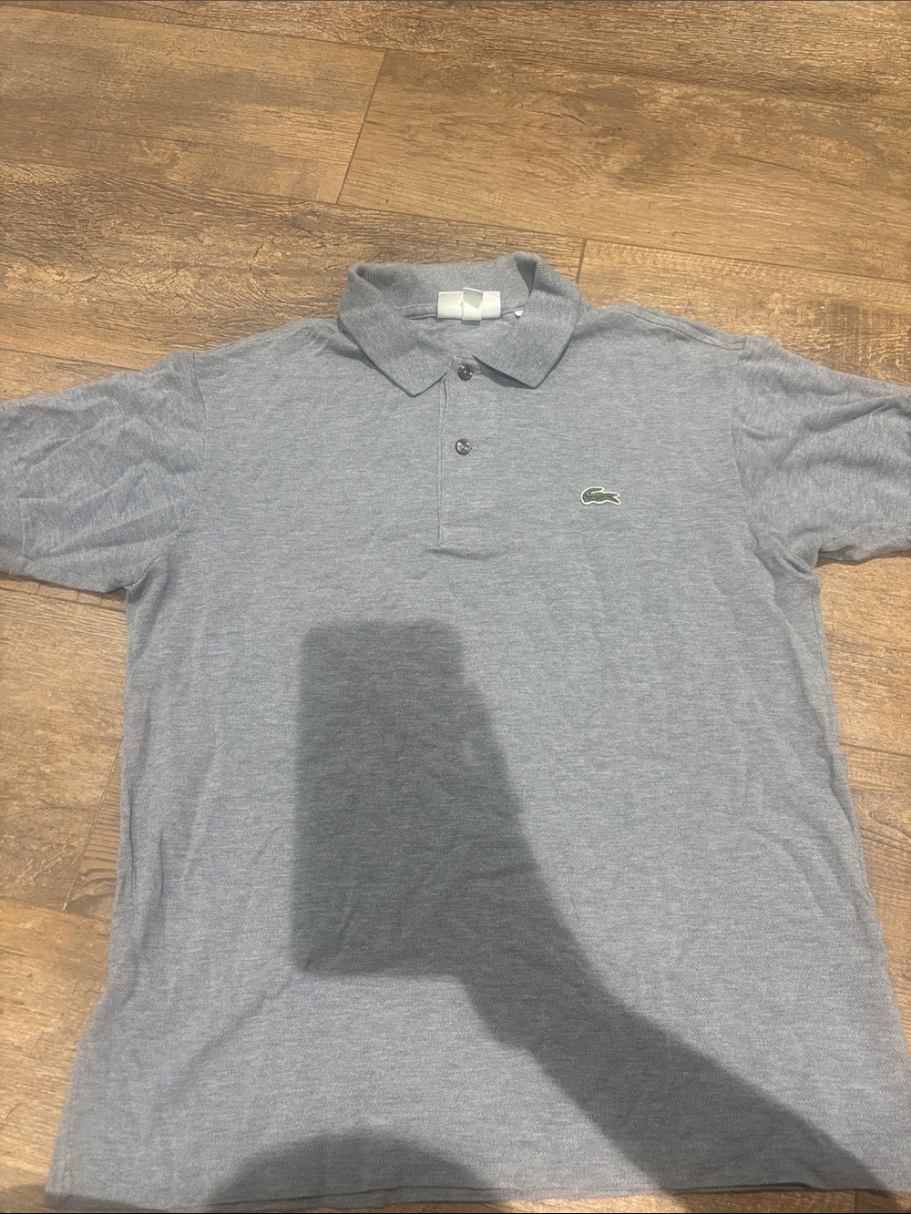 Lacoste Men’s Light Gray Polo with Green Crocodile